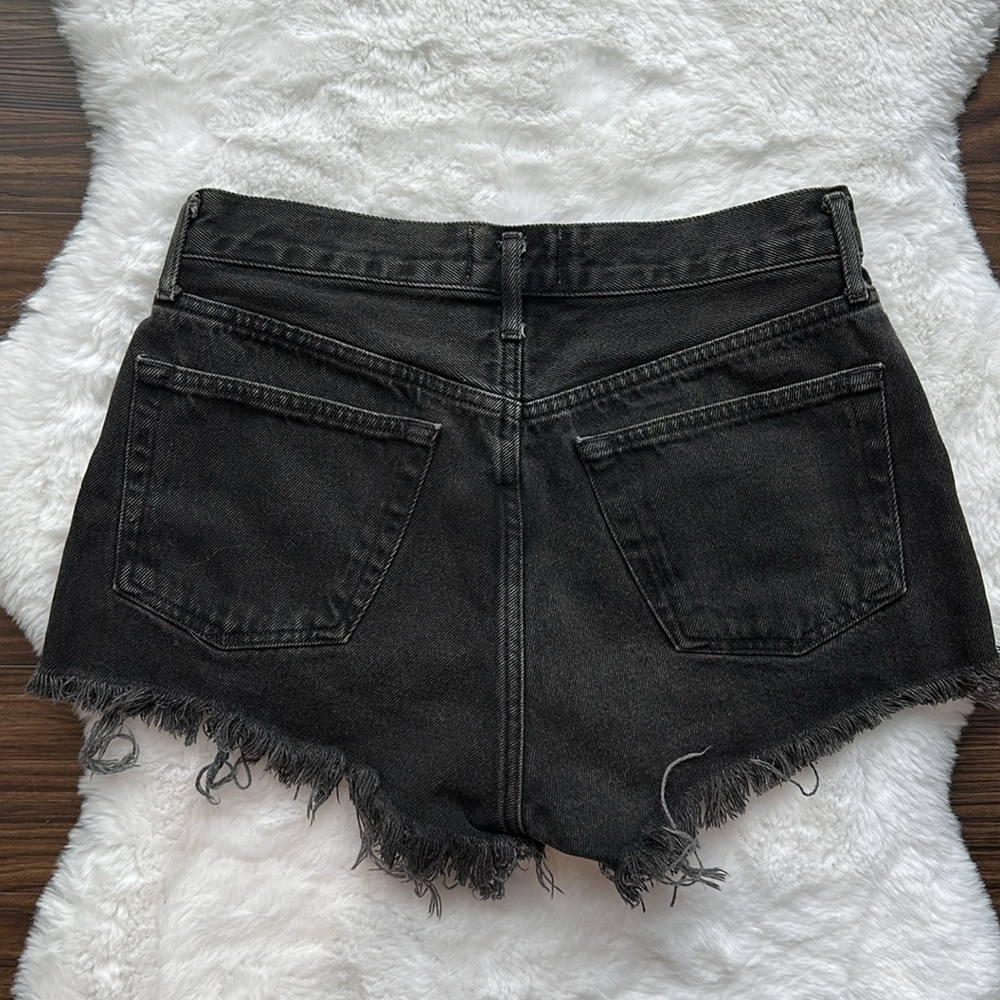AGOLDE Parker Cut off Denim Shorts in Tidal Washed Black size 25 - Picture 7 of 7